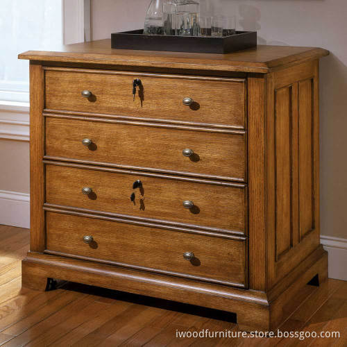 Oak-Wood-Lateral-File-Cabinet-with-4-Drawer